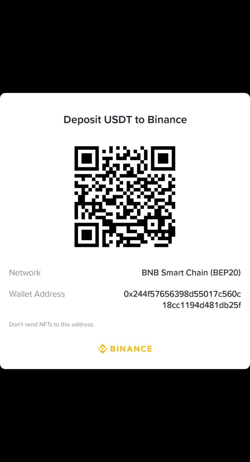 Binance BEP20 QR Code